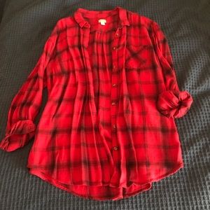 Red plaid top